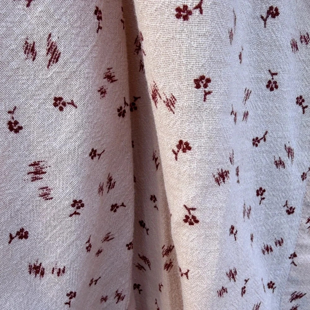 Madewell Pink Puff Sleeves Peasant Floral Top Size: S